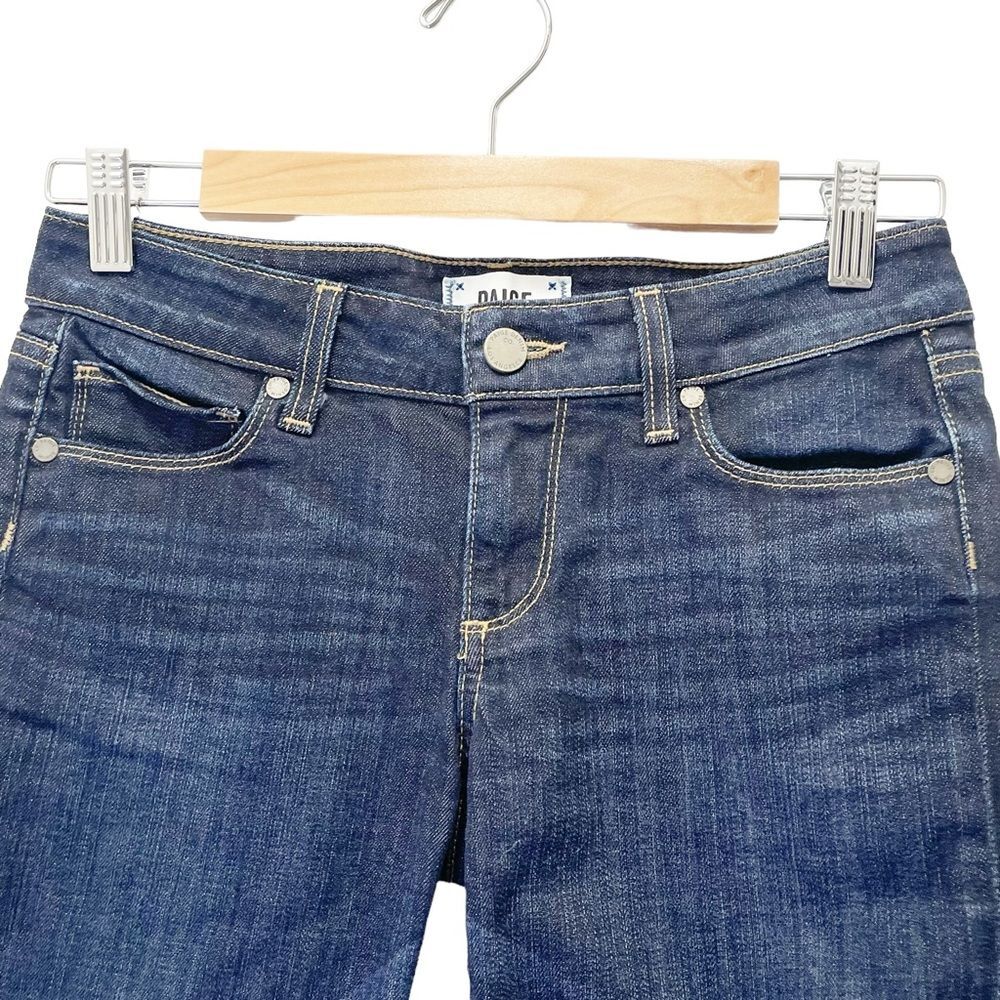 Paige Denim Bermuda Shorts in Warner Long Jean Shorts Dark Wash Size 24 | 00 - Picture 3 of 12
